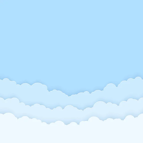Οριζόντια χωρίς συγκόλληση σύννεφα. Επανάληψη της υφής του ορίζοντα. Το φόντο του μπλε ουρανού. Τα σύννεφα του χαρτιού έχουν στρώσεις. Απεικόνιση διανυσματικών φορέων — Διανυσματικό Αρχείο