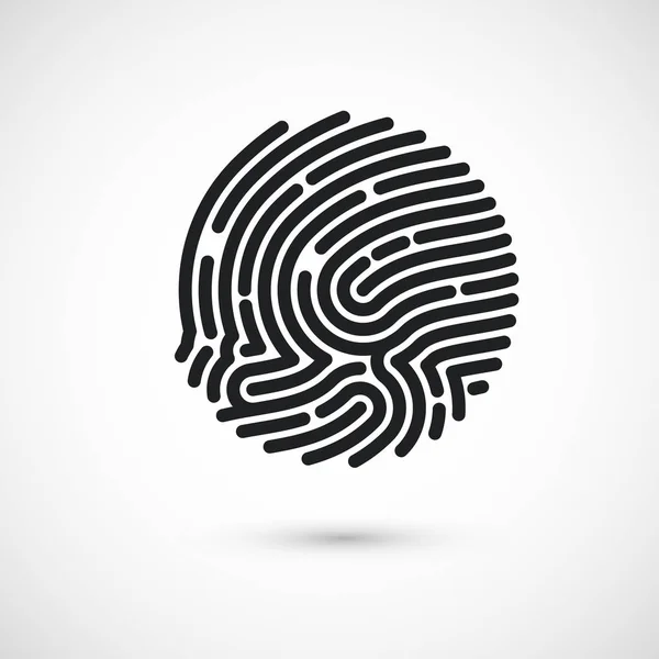 Circle Ink Fingerprint icon design for application. Finger print flat scan. Vector illustration isolated on white background — Stock Vector