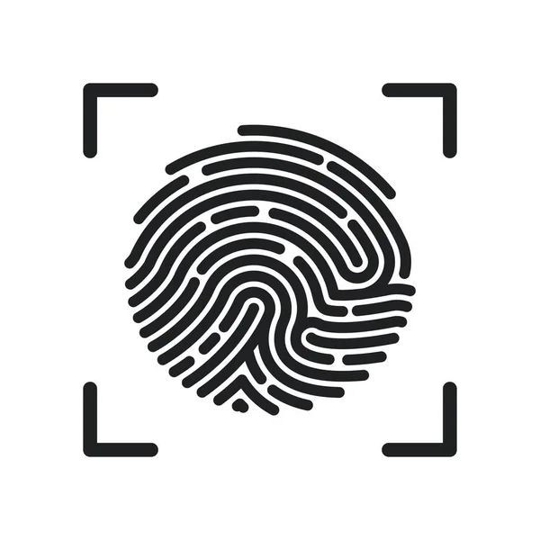 Circle Fingerprint icon design for app. Finger print flat scan. Simple imprint web icon. Vector illustration — Stock Vector