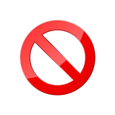 Stop icon for web and app. Red crossed circle. Ban sticker pictogram. Vector illustration isolated on white background clipart