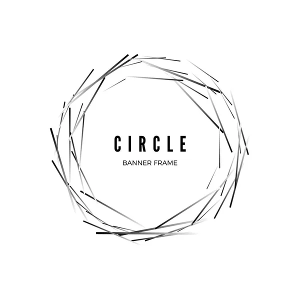 Cirkel abstrakt modern banner. Geometrisk form ram. Vektor illustration isolerad på vit bakgrund — Stock vektor