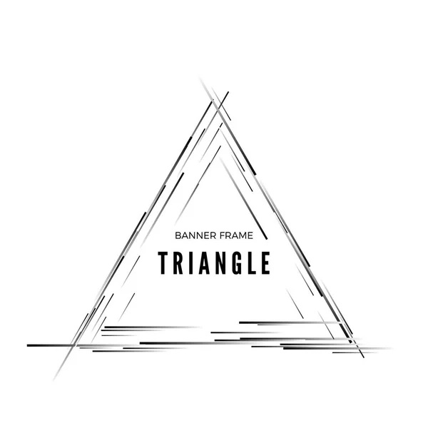 Bannière moderne abstraite triangulaire. Cadre de forme géométrique. Illustration vectorielle isolée sur fond blanc — Image vectorielle