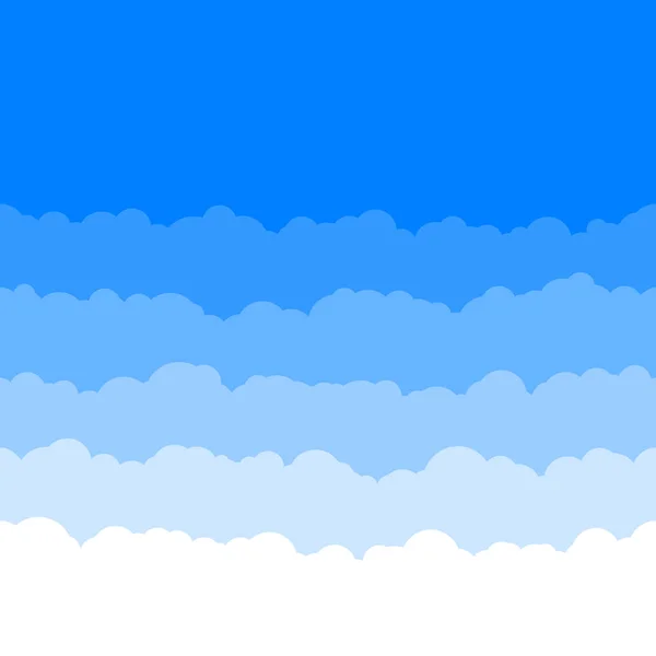 Horizontální bezproblémové mraky. Texturu opakování Skyline. Modrý nebe pozadí. Vrstvy papíru. Vektorová ilustrace — Stockový vektor