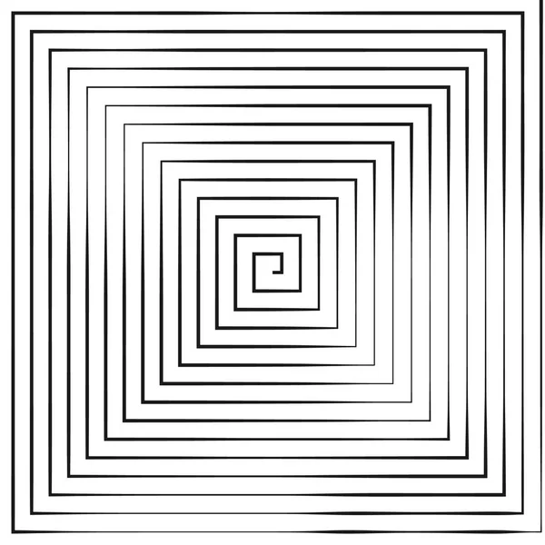 Espiral cuadrada. Hélice y pergamino. Ilustración vectorial aislada sobre fondo blanco — Vector de stock