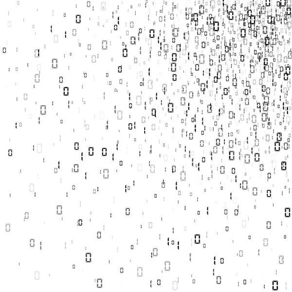 Codice binario. Flusso casuale di numeri zero e uno. Sfondo a matrice in colori verdi. Illustrazione vettoriale isolata su sfondo bianco — Vettoriale Stock