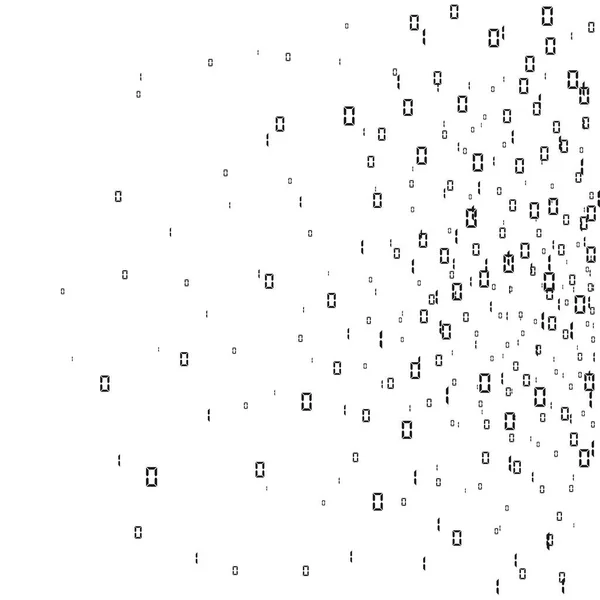 Fondo de código binario. Codificación digital de flujo de datos. Matrix. Ilustración vectorial aislada sobre fondo blanco — Vector de stock