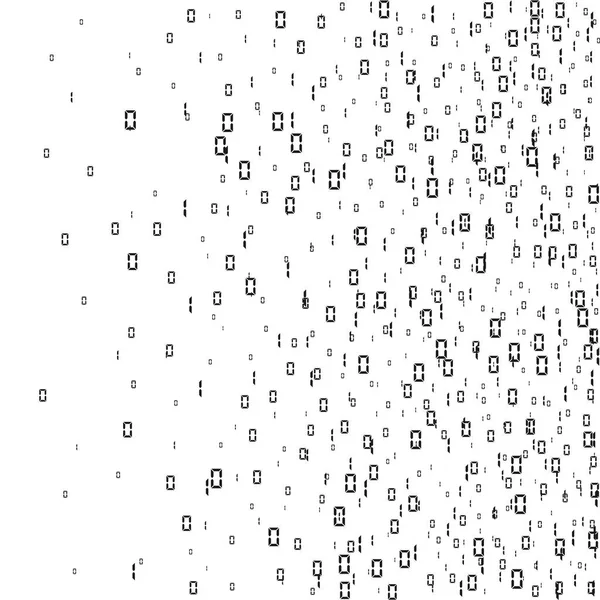 Verschlüsselung digitaler Datenströme. zufällige binäre Zahlen. Matrixhintergrund. Vektor-Illustration isoliert auf weißem Hintergrund — Stockvektor