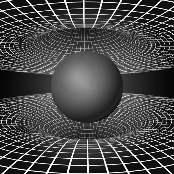 Fizyka-zjawisko anomalii czarnej dziurę. Czas i przestrzeń Warp. Tło Sci-Fi. Ilustracja wektorowa — Wektor stockowy