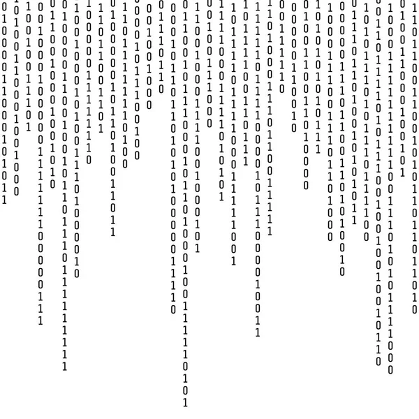 Código binário. Informação digital do computador. Criptografia e algoritmos de máquina. Ilustração vetorial isolada sobre fundo branco —  Vetores de Stock