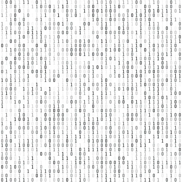 バイナリコーディング - 壁紙。コンピュータのデジタル情報。暗号化とマシン アルゴリズム。白い背景に分離されたベクトルイラストレーション — ストックベクタ