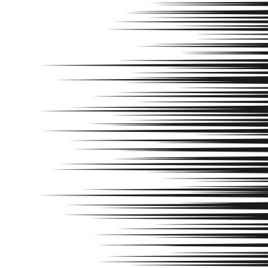 Komik yatay hız çizgileri arka plan. Manga hız çerçevesi. Karikatür hareket arka plan. Süper kahraman aksiyonu. Beyaz arka planda yalıtılmış vektör çizimi