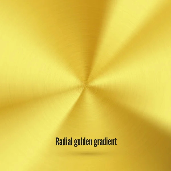 Gyllene radiell gradient med repor. Metalliskt guldfolie yta. Gyllene realistisk konsistens. Vektor illustration — Stock vektor