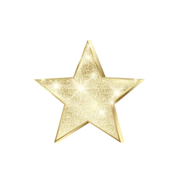Estrella dorada dispersa purpurina. Decoración de Navidad brillante. Estrella de Oro con destellos. Ilustración vectorial aislada sobre fondo blanco — Archivo Imágenes Vectoriales