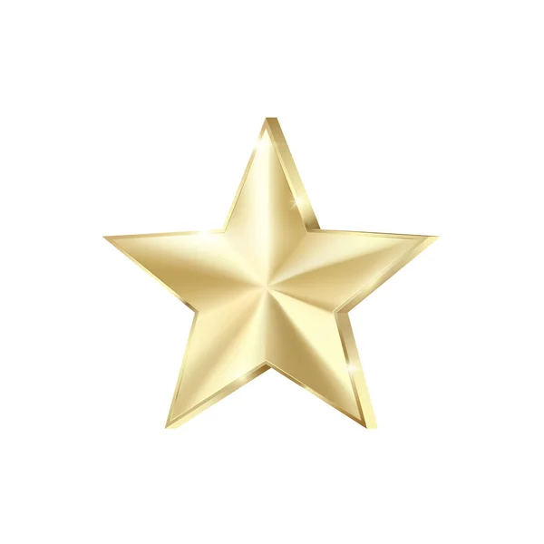 Блёстки золотой звезды. Блестящая золотая звезда с блестками. Векторная иллюстрация на белом фоне — стоковый вектор
