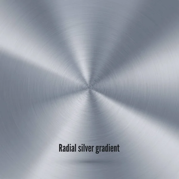 Silver radiell gradient med repor. Metallfolie yta. Silver realistisk konsistens. Vektor illustration — Stock vektor