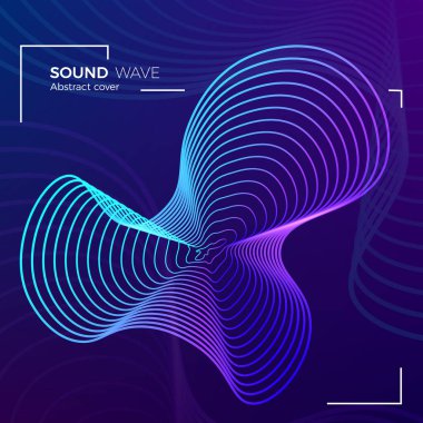 Dinamik radyal renk ses eşitleyici tasarımı. Müzik albümü kapağı şablonu. Soyut dairesel dijital veri formu. Vektör