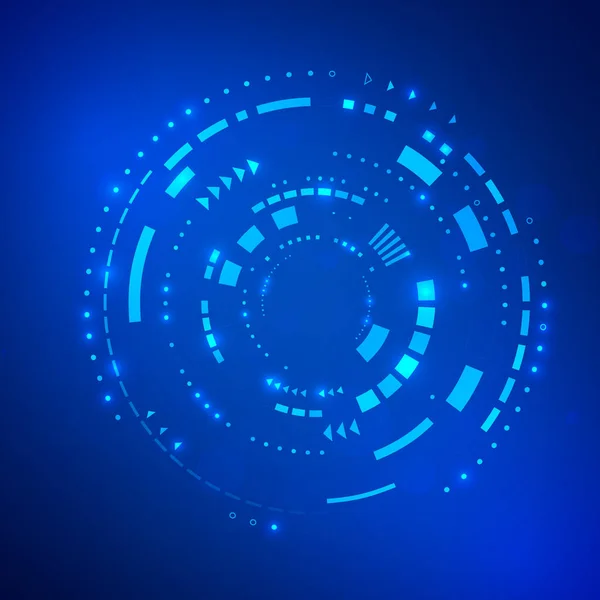 Cirkel blauwe abstracte technologie achtergrond. Toekomstig innovatieconcept. Sci fi cyberspace achtergrond. vector — Stockvector
