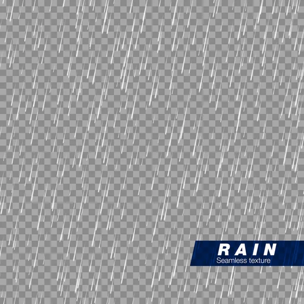 Nahtlose Niederschlagstextur. Regentropfen-Effekt. Vektor isoliert auf transparentem Hintergrund — Stockvektor