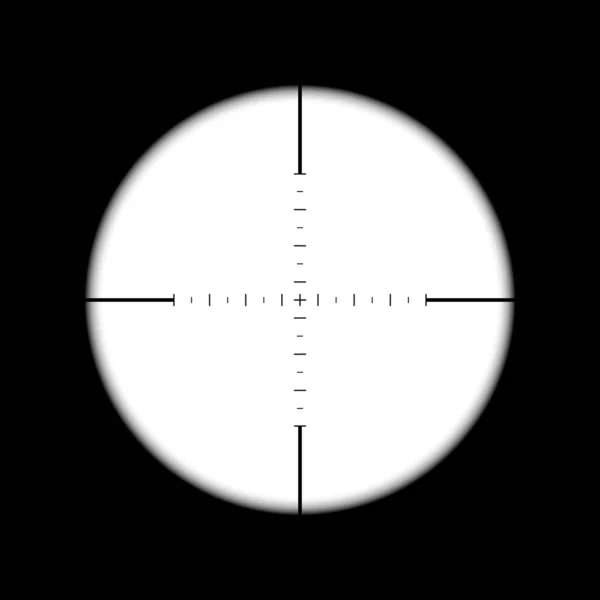 狙撃銃のスコープ 目標に集中しろ 2眼での光学ズームと測定スケール ベクターイラスト — ストックベクタ