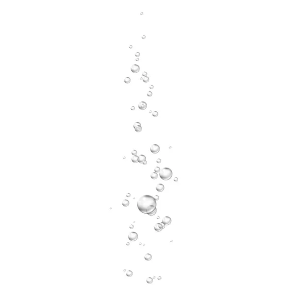 Air Bubbles Stream Soapy Bubbles Foam Realistic Water Drops Vector — Stock Vector