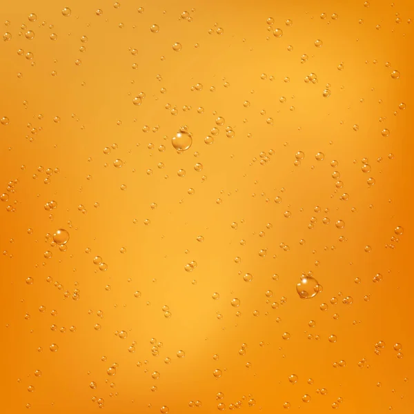 Bulles Liquide Doré Texture Huile Miel Avec Bulles Lâchez Bière — Image vectorielle