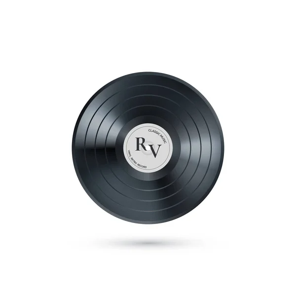 Vinyl Music Record Retro Audio Disk Realistic Vintage Gramophone Disc — Stock Vector