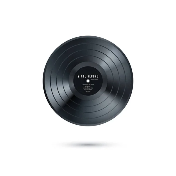 Vinyl的唱片 现实的老式留声机光盘模型 矢量说明 — 图库矢量图片