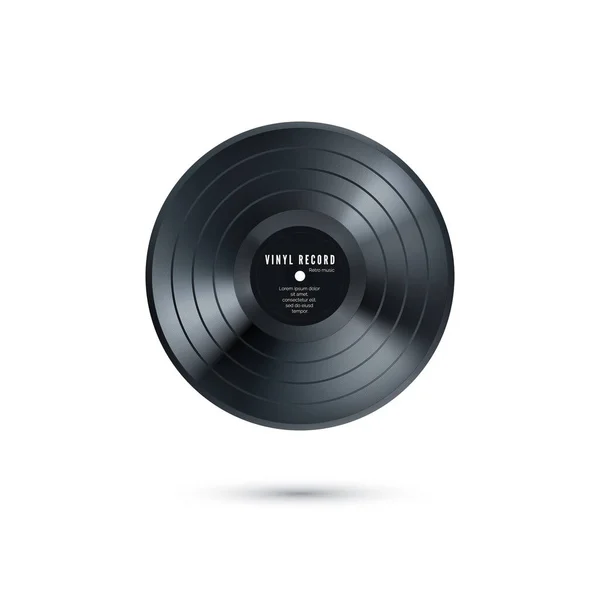 Disco Musicale Vinile Mockup Del Disco Grammofono Vintage Realistico Illustrazione — Vettoriale Stock