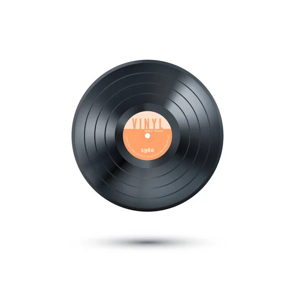 Disco de música de vinilo. diseño de disco de audio retro. disco de  gramófono vintage realista con maqueta de cubierta. ilustración vectorial.
