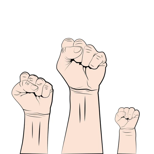 Female Male Children Fist Struggle Rights Freedoms Vector — Stock Vector