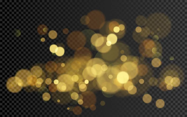 Bokeh Effekt Weihnachten Glühend Warmes Goldenes Glitzerelement Für Ihr Design — Stockvektor