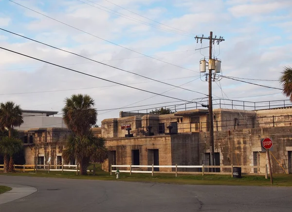 Tybee Island Georgia Февраля 2018 Года Длинный Участок Форта Скривен — стоковое фото