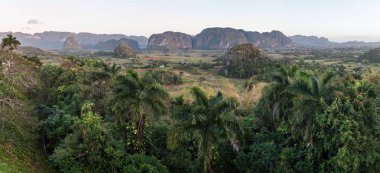 Sabah görünümü Vinales vadinin mogote Dağları, Küba ile