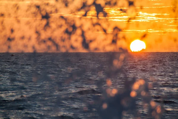 Sonnenuntergang Auf Rauer See Hintergrund — Stockfoto