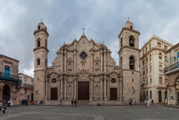 Havana Cuba Feb 2016 Catedral San Cristobal Площади Plaza Catedral — стоковое фото