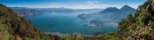 Atitlan Jezero Guatemale Obrázek Převzat San Pedro Sopka Atitlan Cerro — Stock fotografie