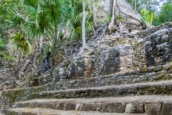 Detail Pyramid Called Church Iglesia Ruins Mayan City Coba Mexico — Stock Photo, Image