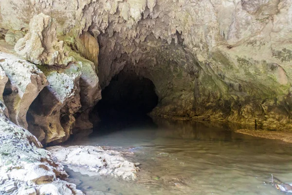 Υπόγειος Ποταμός Στο Σπήλαιο Cuevas Candelaria Συγκρότημα Γουατεμάλα — Φωτογραφία Αρχείου