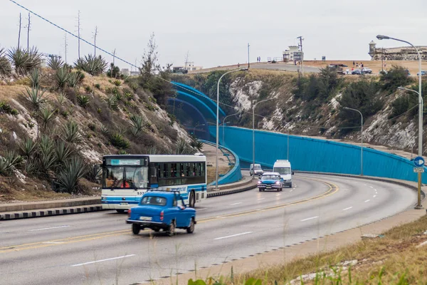 Havana Cuba Feb 2016 Traffico All Ingresso Del Tunnel Dell — Foto Stock