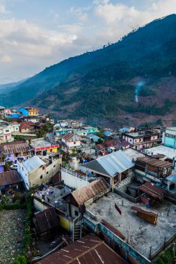 San Mateo Ixtatan Town, Guatemala havadan görünümü