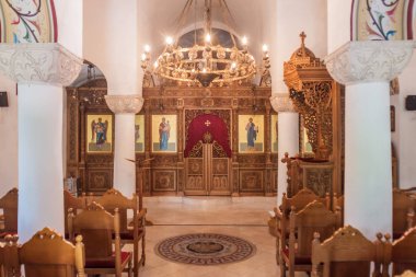 Havana, Küba - 23 Şubat 2016: İç in Aziz Nikolaos Yunan Ortodoks Kilisesi Havana, Küba.