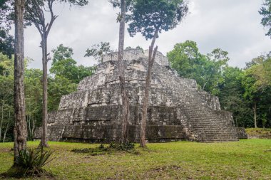 Piramit Maler grubunun arkeolojik alanında Yaxha, Guatemala