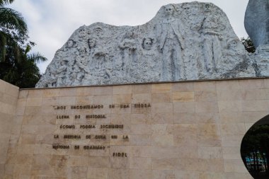 Bayamo, Küba - 30 Ocak 2016: Anıt Plaza de la Patria (Anavatan Sqaure) Bayamo, Küba, Küba greats