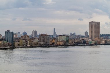 Havana, Küba'nın manzarası arka plan üzerinde