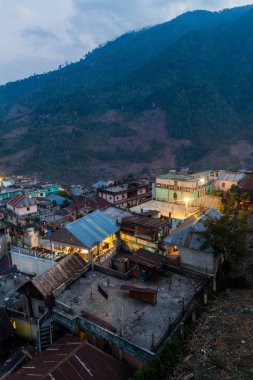 San Mateo Ixtatan Town, Guatemala havadan görünümü