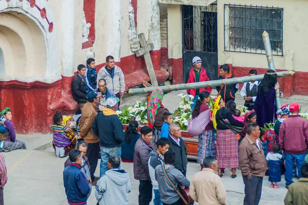 San Mateo Ixtatan, Guatemala, 18 Mart 2016: San Mateo Ixtatan köyde ilk kutlamaları bir hafta önce Paskalya başlatmak.