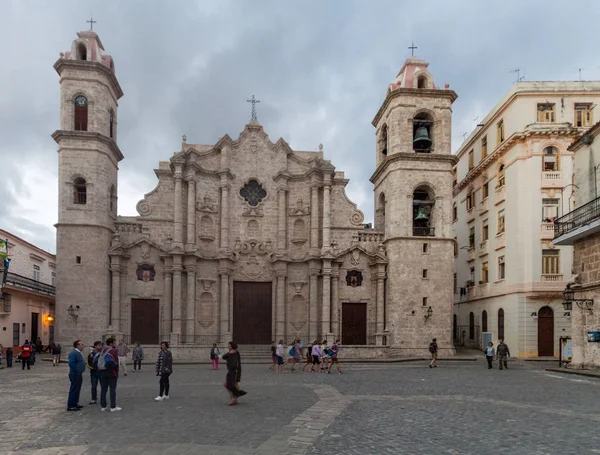 Havana Cuba Feb 2016 Catedral San Cristobal Plaza Catedral Square — ストック写真