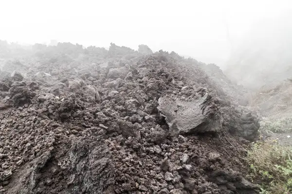 Flujo Lava Del Volcán Pacaya Niebla Guatemala — Foto de Stock