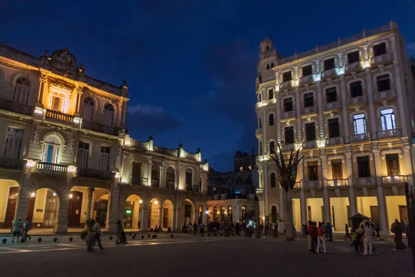 Havana Cuba Feb 2016 Veduta Serale Vecchio Edificio Coloniale Plaza — Foto Stock