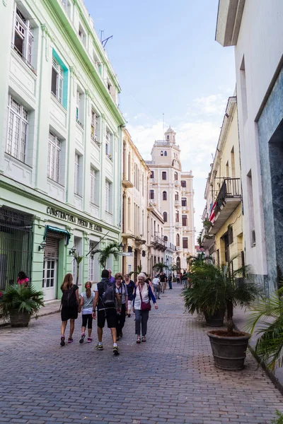 Habana Cuba Feb 2016 Gente Camina Por Zona Peatonal Calle — Foto de Stock